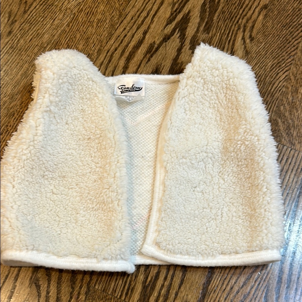 Random Hearts Baby Girl Sherpa Vest with Pink Heart Detail on back